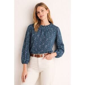 J Crew Long-Sleeve Ruffleneck Poplin Blouse NWT